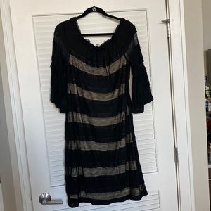 Black and cream dress from Rachel Roy